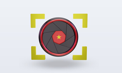 3d shutter camera Vietnam flag rendering front view