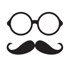 hipster glasses with mustache dad icon vector illustration
