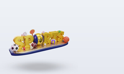 3d sports day Barbados flag rendering left view