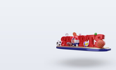 Naklejka premium 3d sports day Croatia flag rendering right view