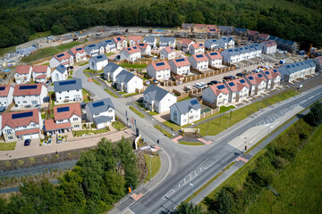 Fototapeta na wymiar New housing development building houses for increased demand in rural areas