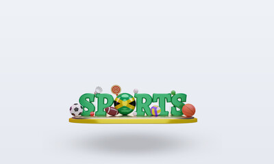 3d sports day Jamaica flag rendering front view
