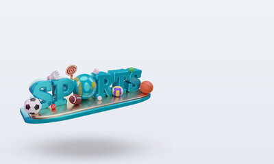 3d sports day Kazakhstan flag rendering left view