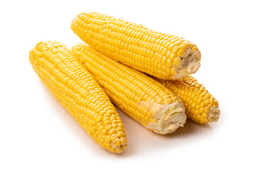 Corn cobs on a white background. Isolate