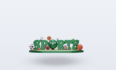 3d sports day Saudi Arabia flag rendering front view