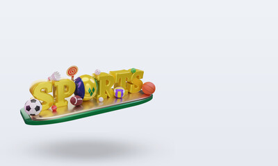 3d sports day St Vincent and the Grenadines flag rendering left view