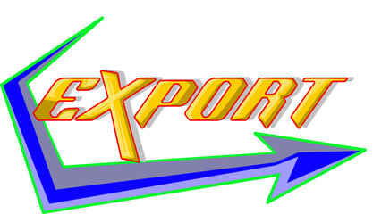 a text that says export