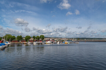 Fototapeta premium View of the Jönköping city center from the lakeside