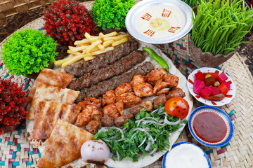 Middle Eastern Kofta Kebab Recipe with roasted chicken Grilled Pita Bread Sandwiches