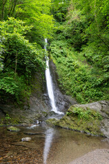 The White Lady waterfall at Lydford Gorge in Devon