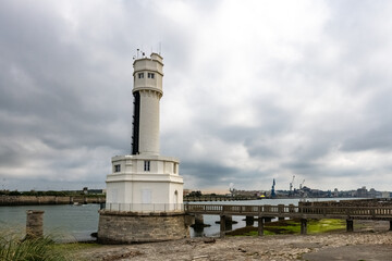 Anglet in the Basque Country, the lighthouse on the shore
