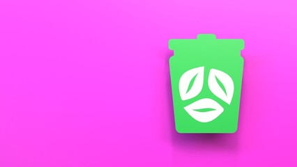Eco recycling icon. Ecology concept. 3d render illustration.