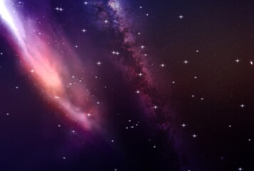Fototapeta na wymiar sky starry night space bright star cosmic nebula milky way background template banner