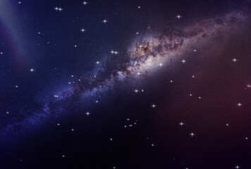 Obraz na płótnie Canvas sky starry night space bright star cosmic nebula milky way background template banner