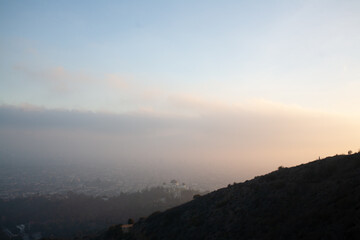 sunset over the city