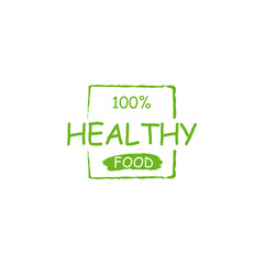 Healthy food icon. 100% Healthy Food sign. Vector illustration.