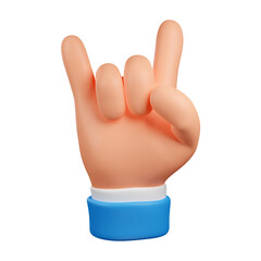 hand showing rock n' roll sign gesture
