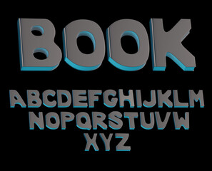 Fototapeta premium 3d render of latin letters from a book