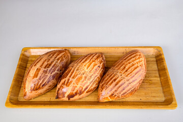 Turkish pastry product , tasty pogaca. Simit, gevrek. Turkish Pastries; peynirli, patatesli, kasarli pogaca, borek, acma, ay coregi at patisserie showcase.
