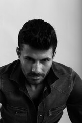 Black and white portrait of a man