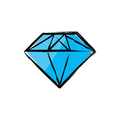 Diamond grunge icon, vector illustration
