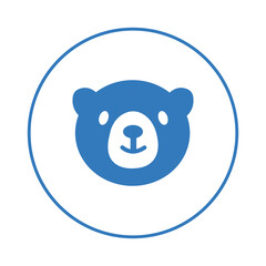 Panda bear animal avatar icon | Blue Vector illustration |