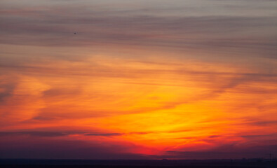 Beautiful sunset with multi-colored clouds