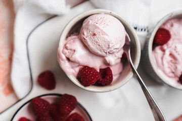 ice cream cold for summer strawberries