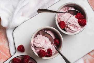 ice cream cold for summer strawberries