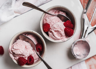 ice cream cold for summer strawberries