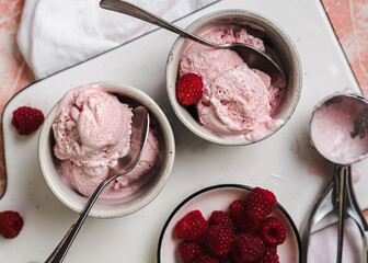 ice cream cold for summer strawberries