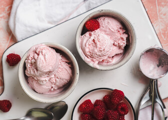 ice cream cold for summer strawberries