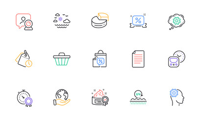 Travel sea, Metro and Save planet line icons for website, printing. Collection of File, Uv protection, Video conference icons. Time management, Sale bags, Best result web elements. Vector