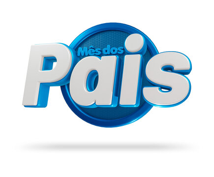 Selo 3D M&ecirc;s dos pais, azul com circulo ao fundo