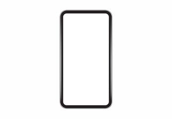 Flat Bezel less Modern Smartphone Device Isolated Empty Mockup Screen