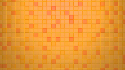 3d render seamless cube pattern with orange square tile background, Abstract square mosaic with different colors. background for slide show, presentation