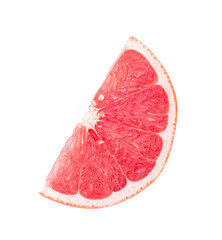 Grapefruit slice isolated on white background