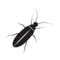 Wildlife insect cockroaches bug icon | Black Vector illustration |