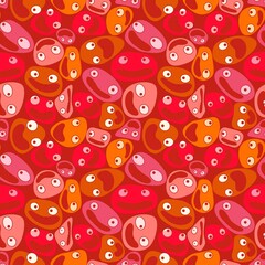 Cartoon kids store monsters seamless aliens pattern for clothes print and wrapping and school notebooks and fabrics