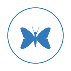 Natural flying lovely butterfly icon | Blue Vector illustration |