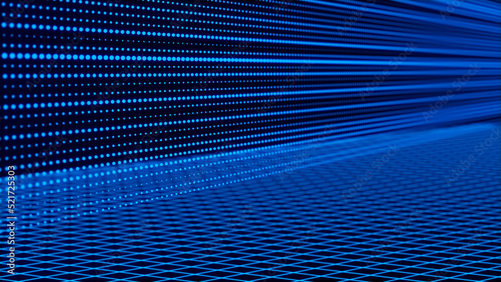 Aufkleber Abstract technology background. Big data digital code. Futuristic dots background. 3d rendering.