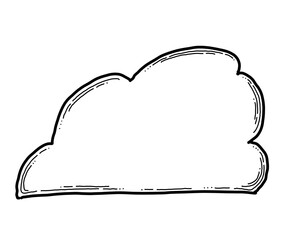 Speech bubble for chat communication symbol. Empty background balloon talk cloud for message chatting. Comic cartoon element. Hand drawn retro vintage illustration. Simple line drawing.