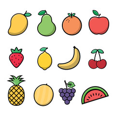 Fruit icon set