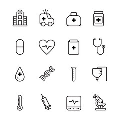 Medicine black icons set