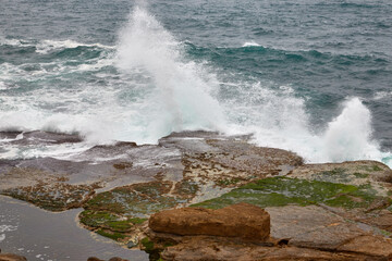 rocks and sea and waves