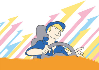 笑顔のドライバーさん