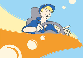 笑顔のドライバーさん