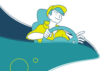 笑顔のドライバーさん