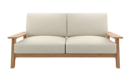 White 2-seat chair on transparent background. png. 3d rendering