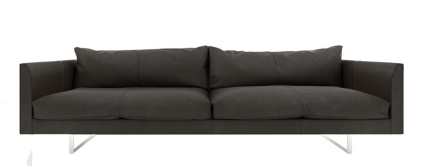 Dark gray sofa on transparent background. png. 3d rendering